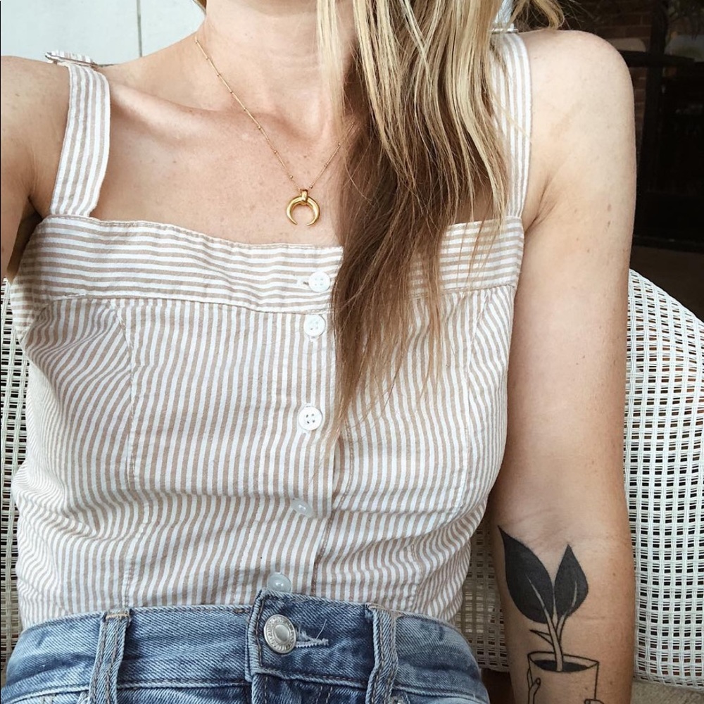 Brandy Melville striped camisole crop with adjustable straps